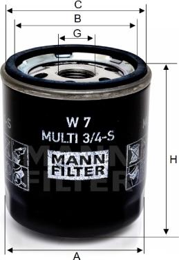 Mann-Filter W 7 MULTI 3/4-S - Масляный фильтр unicars.by