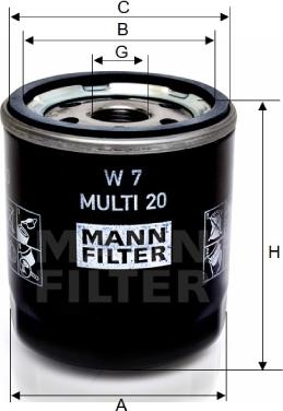 Mann-Filter W 7 MULTI 20 - Масляный фильтр unicars.by