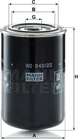 Mann-Filter WD 940/22 - Фильтр, система рабочей гидравлики unicars.by