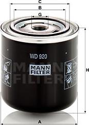 Mann-Filter WD 920 - Фильтр, система рабочей гидравлики unicars.by