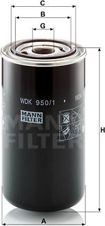 Mann-Filter WDK 950/1 - Топливный фильтр unicars.by