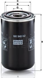 Mann-Filter WK 940/42 - Топливный фильтр unicars.by