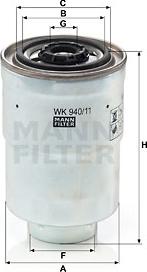 Mann-Filter WK 940/11 x - Топливный фильтр unicars.by