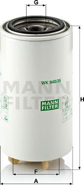 Mann-Filter WK 940/36 x - Топливный фильтр unicars.by