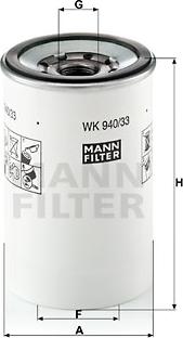 Mann-Filter WK 940/33 x - Топливный фильтр unicars.by