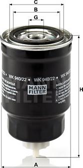 Mann-Filter WK 940/22 - Топливный фильтр unicars.by