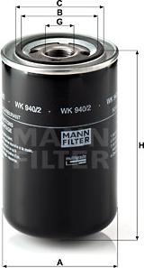 Mann-Filter WK 940/2 - Топливный фильтр unicars.by