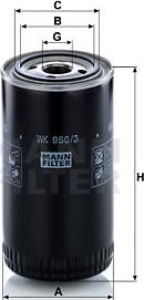 Mann-Filter WK 950/3 - Топливный фильтр unicars.by