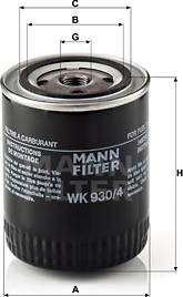 Mann-Filter WK 930/4 - Топливный фильтр unicars.by