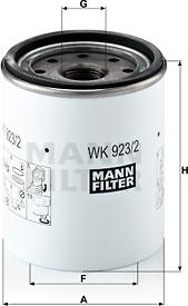 Mann-Filter WK 923/2 x - Топливный фильтр unicars.by