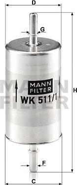 Mann-Filter WK 511/1 - Топливный фильтр unicars.by