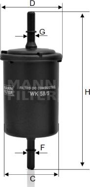 Mann-Filter WK 58/5 - Топливный фильтр unicars.by