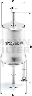 Mann-Filter WK 69/1 - Топливный фильтр unicars.by