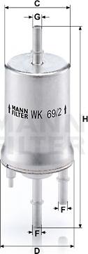 Mann-Filter WK 69/2 - Топливный фильтр unicars.by