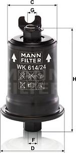 Mann-Filter WK 614/24 x - Топливный фильтр unicars.by