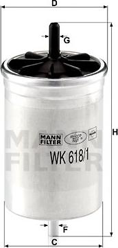 Mann-Filter WK 618/1 - Топливный фильтр unicars.by