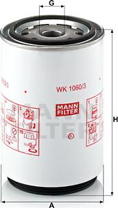 Mann-Filter WK 1060/3 x - Топливный фильтр unicars.by