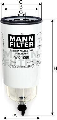 Mann-Filter WK 1060 - Топливный фильтр unicars.by