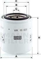 Mann-Filter WK 10 020 - Топливный фильтр unicars.by