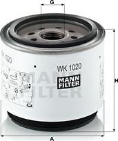 Mann-Filter WK 1020 x - Топливный фильтр unicars.by