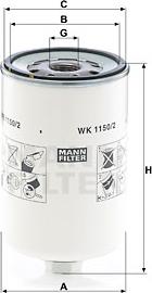 Mann-Filter WK 1150/2 - Топливный фильтр unicars.by