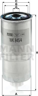 Mann-Filter WK 845/4 - Топливный фильтр unicars.by