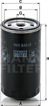 Mann-Filter WK 845/6 - Топливный фильтр unicars.by