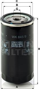 Mann-Filter WK 845/8 - Топливный фильтр unicars.by