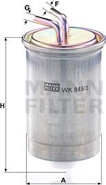 Mann-Filter WK 845/3 - Топливный фильтр unicars.by