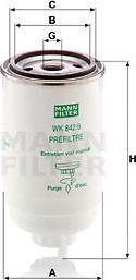 Mann-Filter WK 842/6 - Топливный фильтр unicars.by