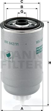 Mann-Filter WK 842/11 - Топливный фильтр unicars.by