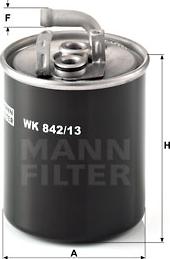 Mann-Filter WK 842/13 - Топливный фильтр unicars.by