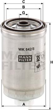 Mann-Filter WK 842/8 - Топливный фильтр unicars.by