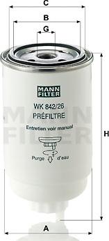 Mann-Filter WK 842/26 - Топливный фильтр unicars.by