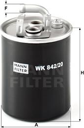 Mann-Filter WK 842/20 - Топливный фильтр unicars.by