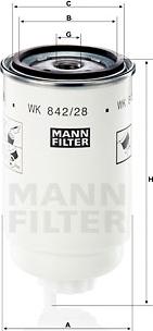 Mann-Filter WK 842/28 - Топливный фильтр unicars.by