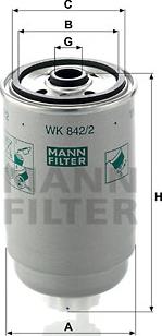 Mann-Filter WK 842/2 - Топливный фильтр unicars.by