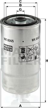 Mann-Filter WK 854/5 - Топливный фильтр unicars.by