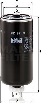 Mann-Filter WK 854/1 - Топливный фильтр unicars.by