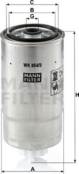 Mann-Filter WK 854/3 - Топливный фильтр unicars.by