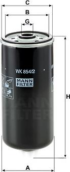 Mann-Filter WK 854/2 - Топливный фильтр unicars.by