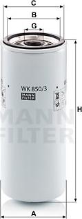 Mann-Filter WK 850/3 - Топливный фильтр unicars.by