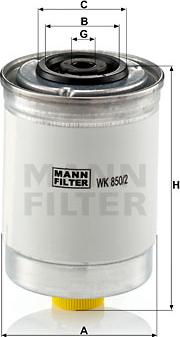 Mann-Filter WK 850/2 - Топливный фильтр unicars.by