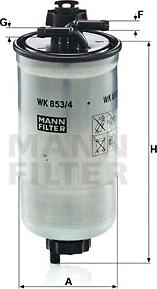 Mann-Filter WK 853/4 z - Топливный фильтр unicars.by