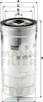 Mann-Filter WK 853/14 - Топливный фильтр unicars.by