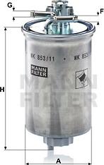 Mann-Filter WK 853/11 - Топливный фильтр unicars.by