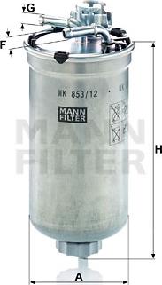 Mann-Filter WK 853/12 - Топливный фильтр unicars.by