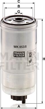 Mann-Filter WK 853/8 - Топливный фильтр unicars.by