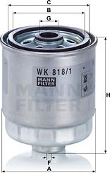 Mann-Filter WK 818/1 - Топливный фильтр unicars.by