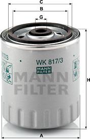 Mann-Filter WK 817/3 x - Топливный фильтр unicars.by